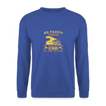 A Dolphin In The Woods A Boar In The Waves T-Shirt - Unisex Sweatshirt - royal blue - Front - Alina (178cm) & Michal (187cm)