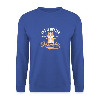 Life is better with my hamster - Sweat-shirt Unisexe - bleu royal - Devant - Alina (178cm) & Michal (187cm)