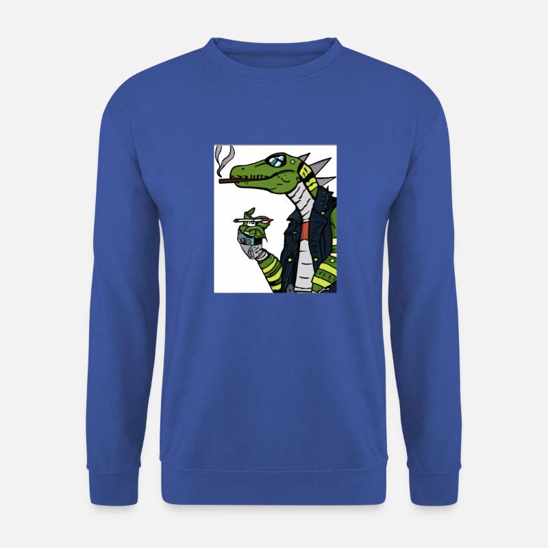 Rauchender Dino - Unisex Pullover - Royalblau