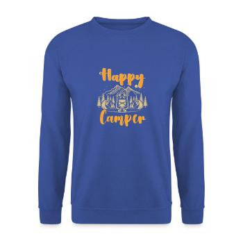 Fun Camping Hiking Lovers Gift Happy - Unisex Sweatshirt - royal blue - Front - Alina (178cm) & Michal (187cm)