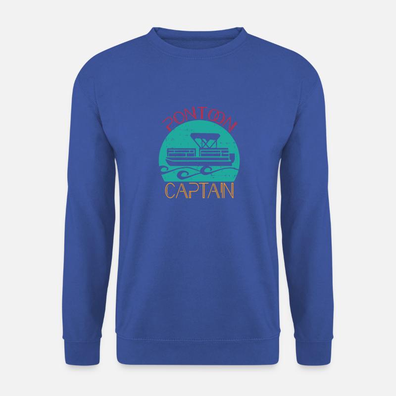 Funny Pontoon Captain Retro Vintage StyleMen Boys - Unisex Pullover - Royalblau