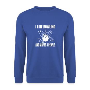 Bowling Gift Kegel Bowler Kegeln Bowling ball - Unisex Sweatshirt - royal blue - Front - Alina (178cm) & Michal (187cm)