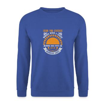 DO YOU EVER WONDER WHEN A FRIEND COMING BACK - Unisex Sweatshirt - royal blue - Front - Alina (178cm) & Michal (187cm)