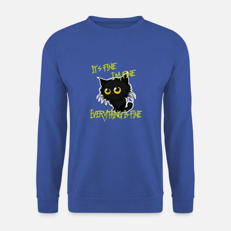 It´s fine Alles ist gut Lustig Katze Papa Katze M - Unisex Pullover - Royalblau