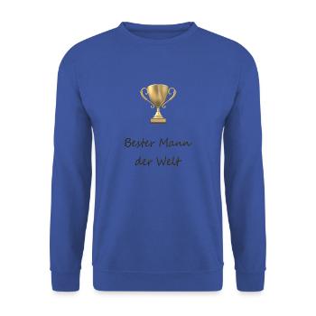 Bester Mann der Welt - Unisex Pullover - Royalblau - Vorne - Alina (178cm) & Michal (187cm)