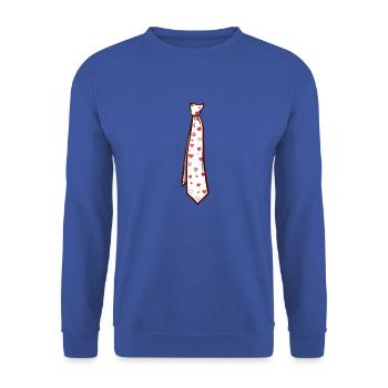 Valentines Day Neck Tie for Men Heart Youth Kids - Unisex Sweatshirt - royal blue - Front - Alina (178cm) & Michal (187cm)