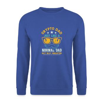 Crypto Dad Just Like A Normal Dad But Way Smarter - Sweat-shirt Unisexe - bleu royal - Devant - Alina (178cm) & Michal (187cm)