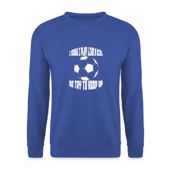 Football Player Football Team Football Design - Sweat-shirt Unisexe - bleu royal - Devant - Alina (178cm) & Michal (187cm)