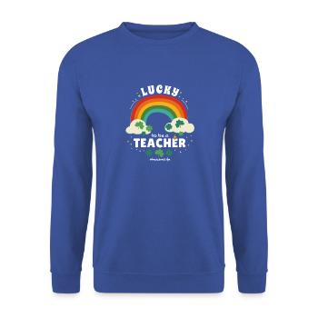 Glücklich, ein Lehrer zu sein, unterrichte ich das süßeste Kleine - Unisex Pullover - Royalblau - Vorne - Alina (178cm) & Michal (187cm)