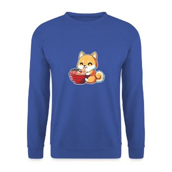 kawaii Japanisch Anime Fuchs Ramen Essen Liebhaber Humor - Unisex Pullover - Royalblau - Vorne - Alina (178cm) & Michal (187cm)