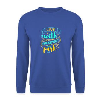 LIVE WITH AMUSEMENT PARK - Unisex Sweatshirt - royal blue - Front - Alina (178cm) & Michal (187cm)