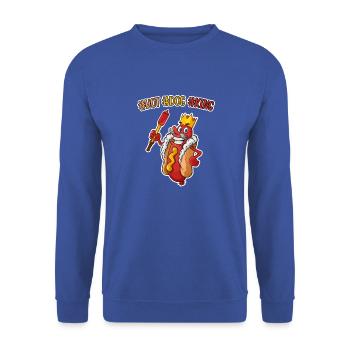 Hot Dog King Funny Food Lover Sausage Cool Hotdog - Unisex Sweatshirt - royal blue - Front - Alina (178cm) & Michal (187cm)