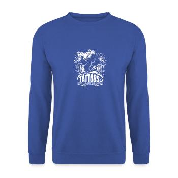 Mots joyeux de tatouages abstraits Citation - Sweat-shirt Unisexe - bleu royal - Devant - Alina (178cm) & Michal (187cm)