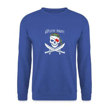 I'm Autistic Pirat - Skull Autism Awareness - Unisex Pullover - Royalblau - Vorne - Alina (178cm) & Michal (187cm)