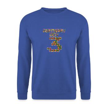 Mignon 3ème anniversaire Cadeau 3 ans Bâtiment en bloc - Sweat-shirt Unisexe - bleu royal - Devant - Alina (178cm) & Michal (187cm)