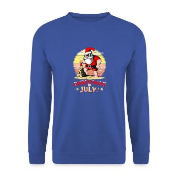 Weihnachten im Juli Santa Hawaii Sonnenbrillen Weihnachtsmann - Unisex Pullover - Royalblau - Vorne - Alina (178cm) & Michal (187cm)