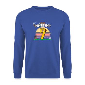 It's my Boo-rthday, Funny Halloween 7 Years Old - Unisex Sweatshirt - royal blue - Front - Alina (178cm) & Michal (187cm)
