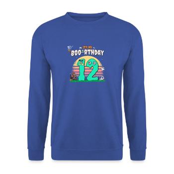 It's my Boo-rthday, Funny Halloween 12 Years Old - Unisex Sweatshirt - royal blue - Front - Alina (178cm) & Michal (187cm)