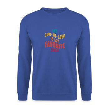 Mein Schwiegersohn ist mein Lieblingskind lustige Familie - Unisex Pullover - Royalblau - Vorne - Alina (178cm) & Michal (187cm)