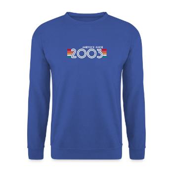 Genial seit 2003 Geschenke zum 21. Geburtstag 21 Jahre - Unisex Pullover - Royalblau - Vorne - Alina (178cm) & Michal (187cm)