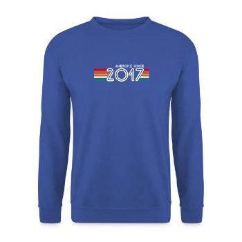 Awesome Since 2017 6th Birthday Gifts 6 Years Old - Unisex Sweatshirt - royal blue - Front - Alina (178cm) & Michal (187cm)