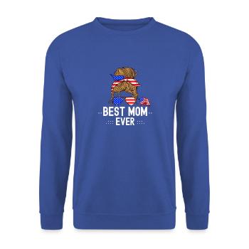 Patriot Mother Day Beste Mutter aller Zeiten für Tochter - Unisex Pullover - Royalblau - Vorne - Alina (178cm) & Michal (187cm)