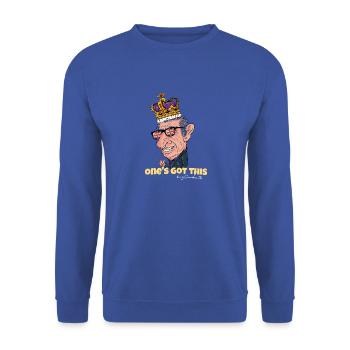 One's got this, King Charles III - God Save The - Unisex Sweatshirt - royal blue - Front - Alina (178cm) & Michal (187cm)