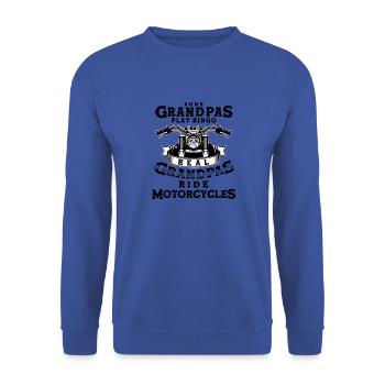 Einige Opas spielen Bingo Echte Opas fahren - Unisex Pullover - Royalblau - Vorne - Alina (178cm) & Michal (187cm)