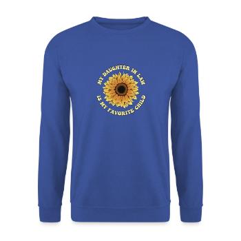Meine Schwiegertochter ist meine Lieblingskindermutter in - Unisex Pullover - Royalblau - Vorne - Alina (178cm) & Michal (187cm)