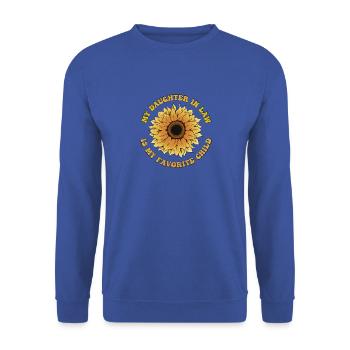 Meine Schwiegertochter ist meine Lieblingskindermutter in - Unisex Pullover - Royalblau - Vorne - Alina (178cm) & Michal (187cm)