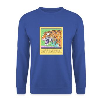 Tiger et une citation! - Sweat-shirt Unisexe - bleu royal - Devant - Alina (178cm) & Michal (187cm)
