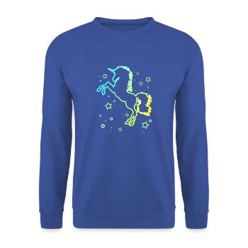 Einhorn Männer Frauen - Unisex Pullover - Royalblau - Vorne - Alina (178cm) & Michal (187cm)