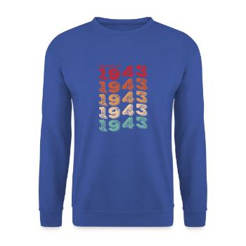 Vintage 1943 Gifts Legend for 80 Years Old - 80th - Unisex Sweatshirt - royal blue - Front - Alina (178cm) & Michal (187cm)