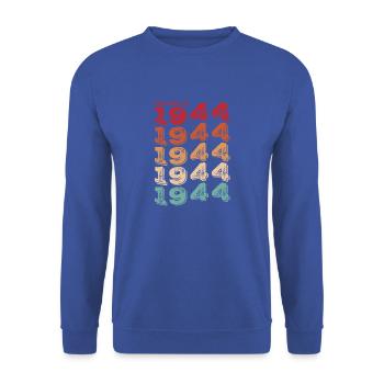 Vintage 1944 Cadeaux Légende pour 79 ans - 79ème - Sweat-shirt Unisexe - bleu royal - Devant - Alina (178cm) & Michal (187cm)