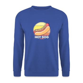 HOT DOG Quote for a Hot Dog Lover Men Women - Unisex Sweatshirt - royal blue - Front - Alina (178cm) & Michal (187cm)