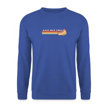 Keep Hot Dogs $ 1.50 Dollar Männer Frauen Vintage 4. - Unisex Pullover - Royalblau - Vorne - Alina (178cm) & Michal (187cm)