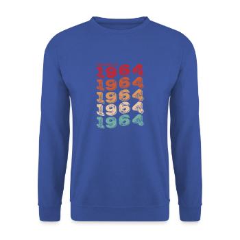 Jahrgang 1964 Geschenke Legende für 59 Jahre - 59 - Unisex Pullover - Royalblau - Vorne - Alina (178cm) & Michal (187cm)