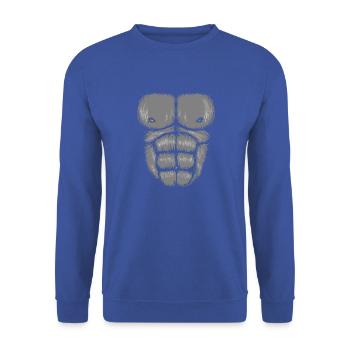 Funny Gorilla Chest , Halloween Monkey Chest Suit - Unisex Sweatshirt - royal blue - Front - Alina (178cm) & Michal (187cm)