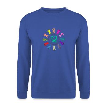 Aufklärung über Krebs , Kampf gegen Krebs , Liebe - Unisex Pullover - Royalblau - Vorne - Alina (178cm) & Michal (187cm)