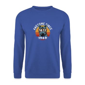 Génial depuis 1969, 54 ans, 54e anniversaire - Sweat-shirt Unisexe - bleu royal - Devant - Alina (178cm) & Michal (187cm)
