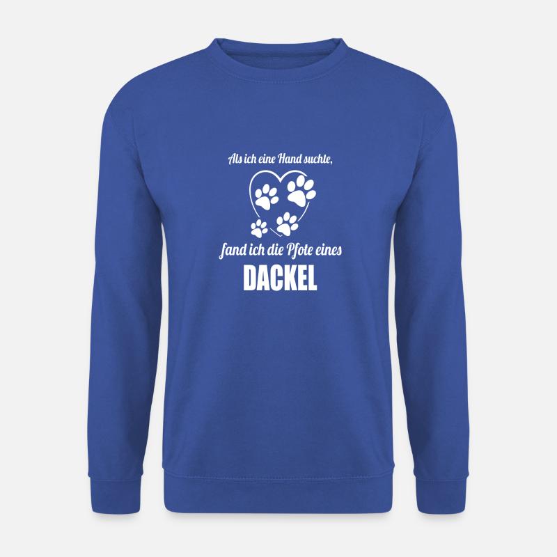 Hand & Pfote - Spruch - Dackel - Unisex Pullover - Royalblau