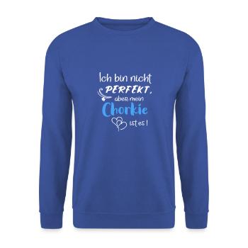 Perfekter Chorkie - Chihuahuas Yorkshire Terrier - Unisex Pullover - Royalblau - Vorne - Alina (178cm) & Michal (187cm)