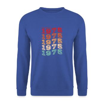 Vintage 1975 Cadeaux Légende pour 48 ans - 48ème - Sweat-shirt Unisexe - bleu royal - Devant - Alina (178cm) & Michal (187cm)