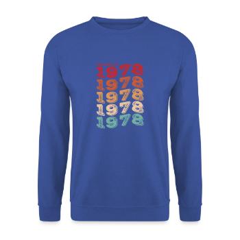 Vintage 1978 Gifts Legend for 45 Year Old - 45th - Unisex Sweatshirt - royal blue - Front - Alina (178cm) & Michal (187cm)