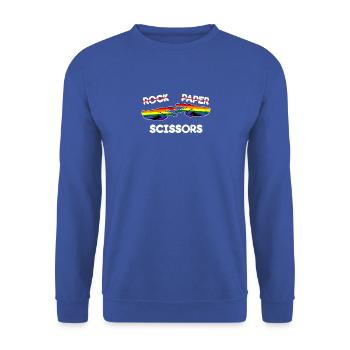 Rock Paper Scissors Funny Lesbian Pride LGBT Fun - Sweat-shirt Unisexe - bleu royal - Devant - Alina (178cm) & Michal (187cm)