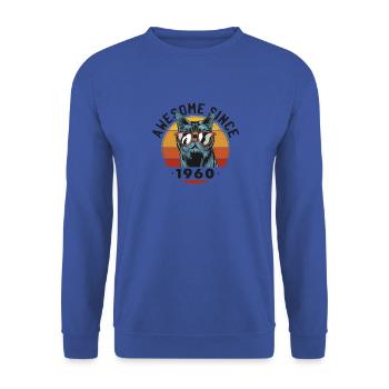 Génial depuis 1960, 63 ans, 63e anniversaire - Sweat-shirt Unisexe - bleu royal - Devant - Alina (178cm) & Michal (187cm)