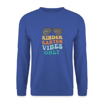 Kindergarten Vibes Only Back to School Vintage - Sweat-shirt Unisexe - bleu royal - Devant - Alina (178cm) & Michal (187cm)
