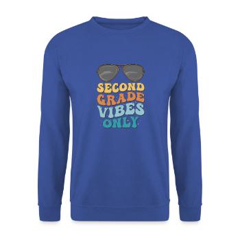 Second Grade Vibes seulement Vintage de la rentrée scolaire - Sweat-shirt Unisexe - bleu royal - Devant - Alina (178cm) & Michal (187cm)