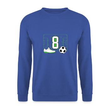 Fußballverein Amateurfußball 7 Geburtstag Fußball - Unisex Pullover - Royalblau - Vorne - Alina (178cm) & Michal (187cm)