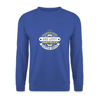 Grandfathers are just antique little boys 3 01 - Unisex Pullover - Royalblau - Vorne - Alina (178cm) & Michal (187cm)